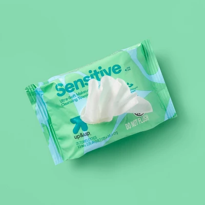 Up & Up Sensitive Ultra-Soft Makeup Remover Cleansing Towelettes - Unscented - 25ct - Up&up™ 3 Up & Up Sensitive Ultra-Soft Makeup Remover Cleansing Towelettes - Unscented - 25ct - Up&up™