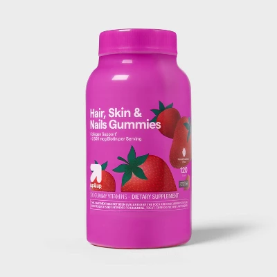 Up & Up Hair, Skin, & Nail Supplement Gummies - Strawberry - 120ct - Up&up™ 7 Up & Up Hair, Skin, & Nail Supplement Gummies - Strawberry - 120ct - Up&up™ - Image 5