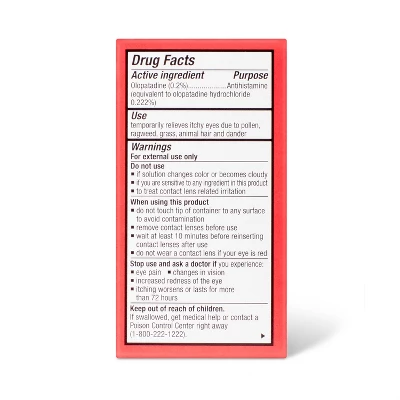 Once Daily Eye Allergy Itch Relief 0.2% Drops - 2.5ml - Up & Up™ 4 Once Daily Eye Allergy Itch Relief 0.2% Drops - 2.5ml - Up & Up™ - Image 2