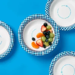 Up & Up Disposable Bowl - Blue Checkered - 20oz/20ct - Up&up™